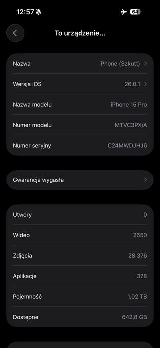 iPhone 15 Pro 1TB czarny