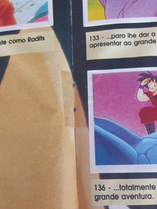 Caderneta Dragon Ball Z anos 90   Faltam apenas 19 cromos..