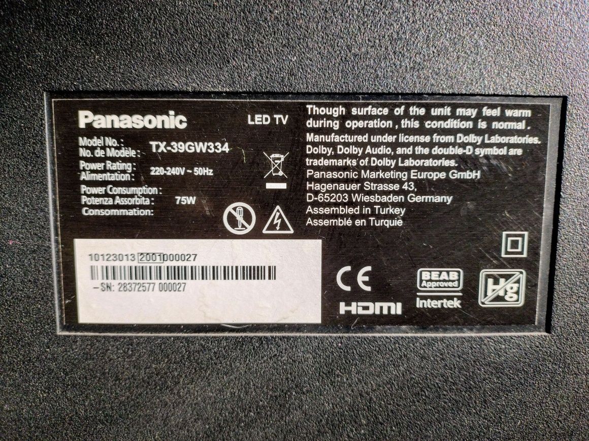 Телевізор Panasonic TX39GW334