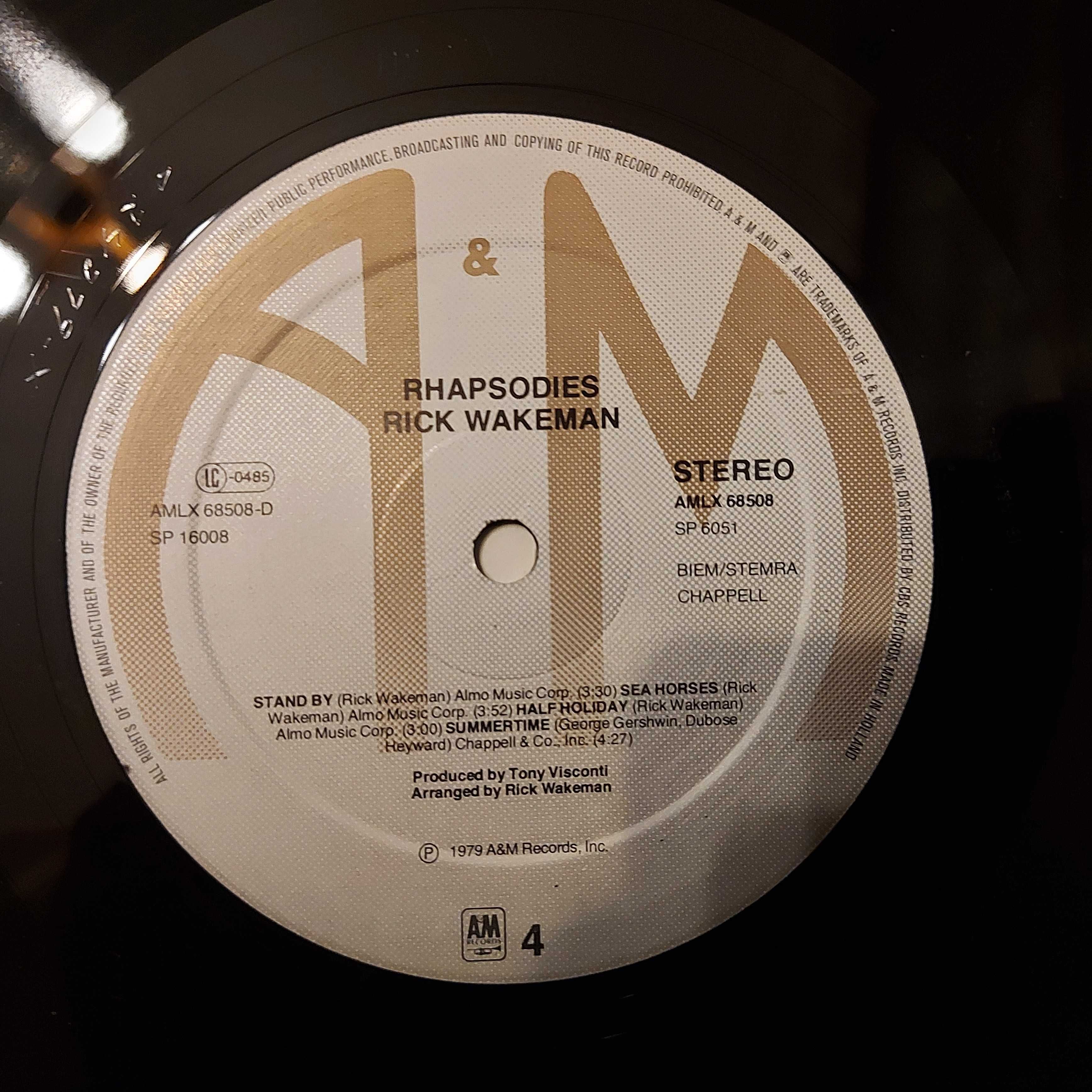 Rick Wakeman ‎Rhapsodies EU/NL 1979 (NM/EX) + inne tytuły