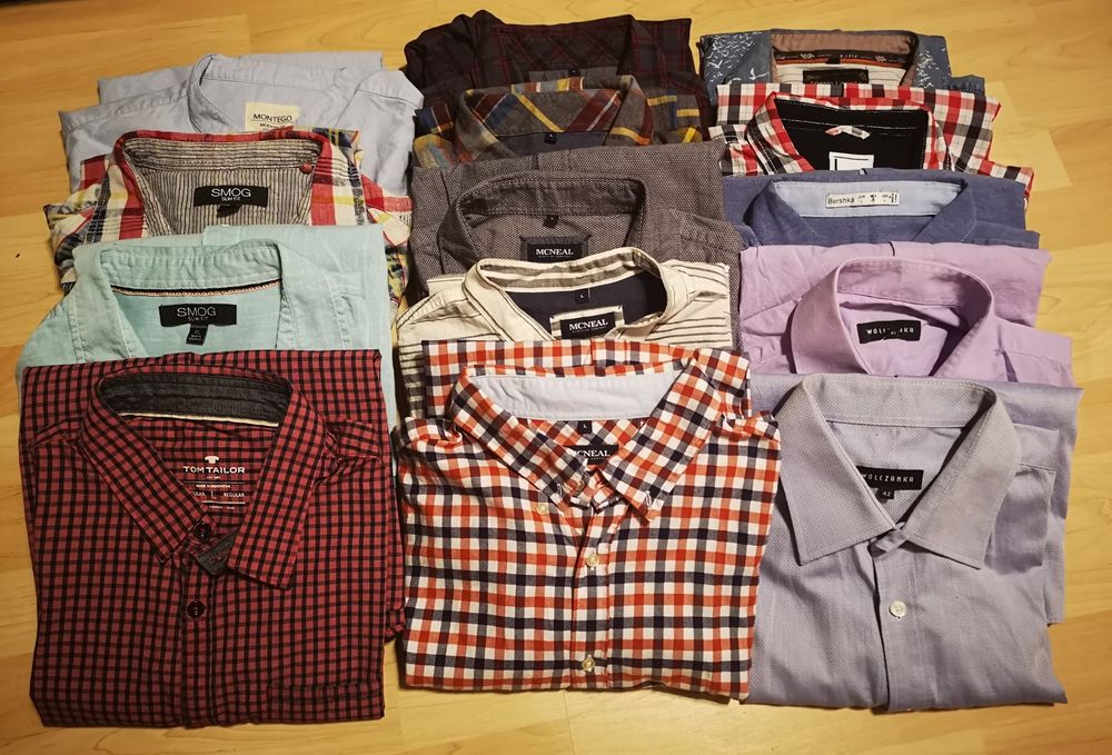 Koszula męska MCNEAL, slim fit, stójka, 1/3 ceny, jak nowa, w paski