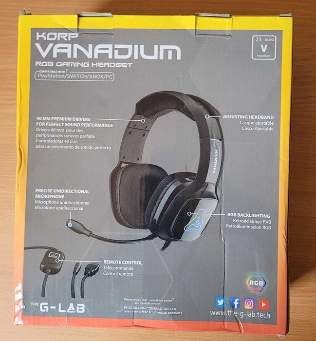 Słuchawki gamingowe G-Lab Raven Vanadium stereo z mikrofonem