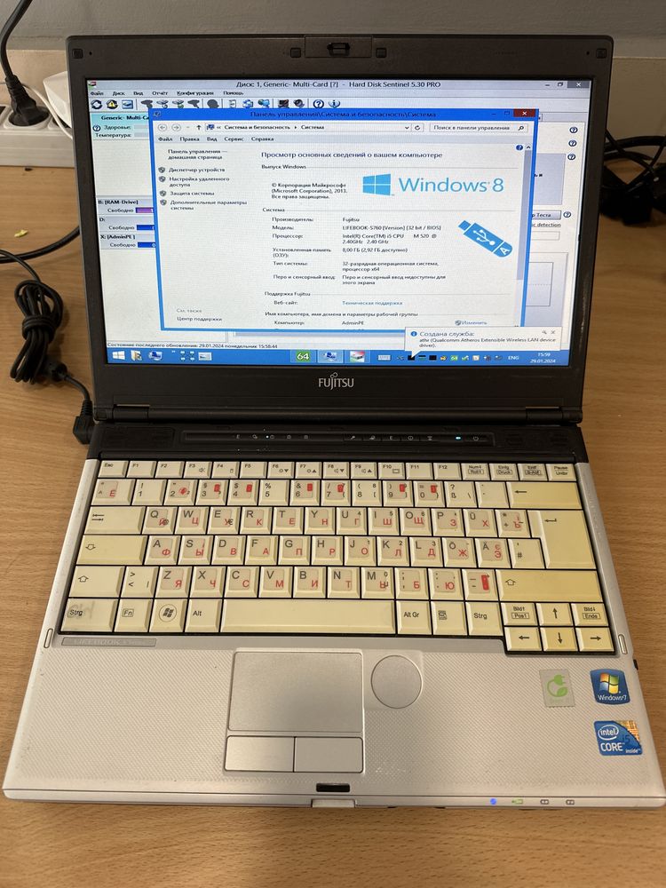 Fujitsu s760 intel core i5/500Gb/8gb ram/HDMI/wifi/SD