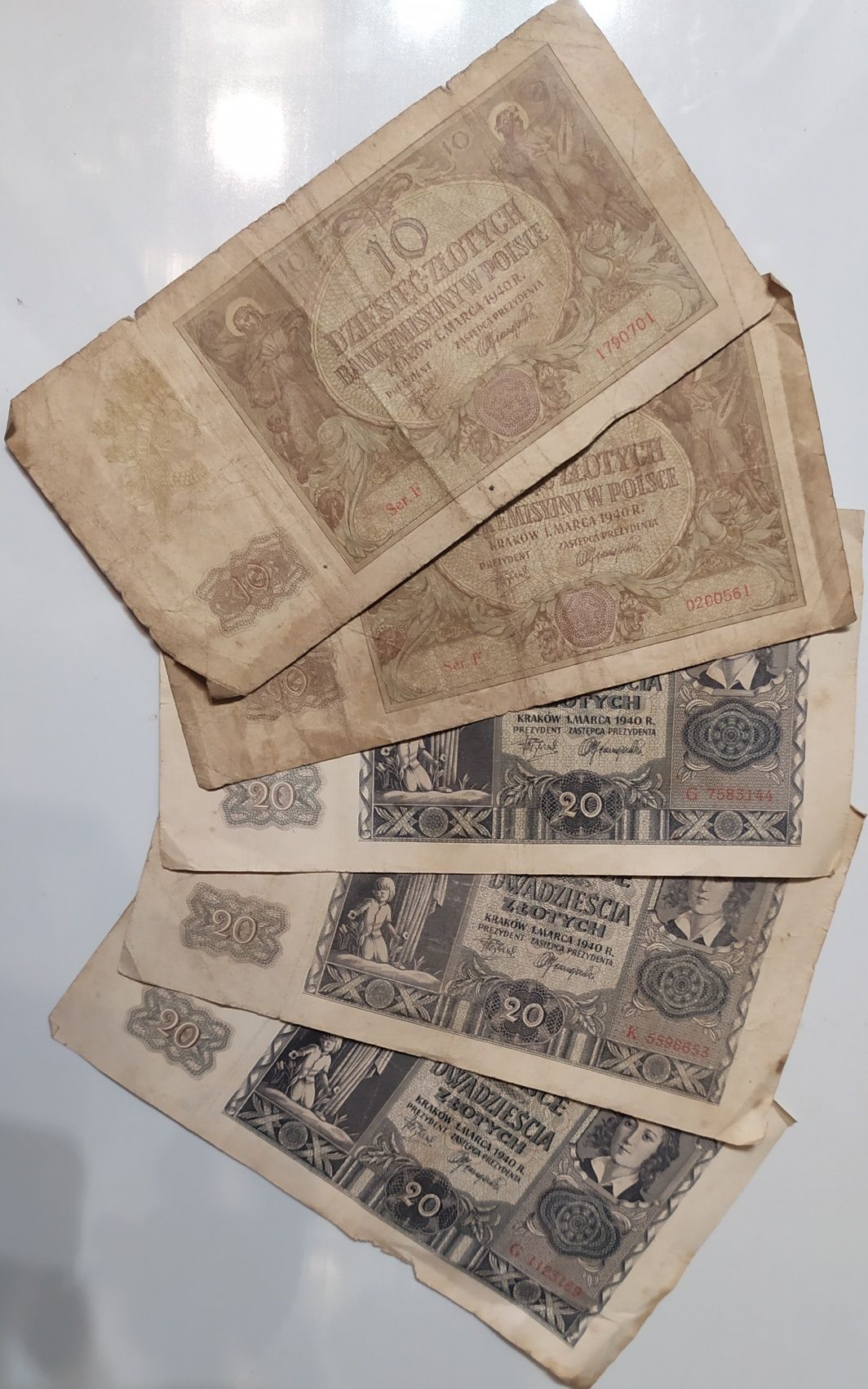 Старі Банкноти злотих 40-х р
