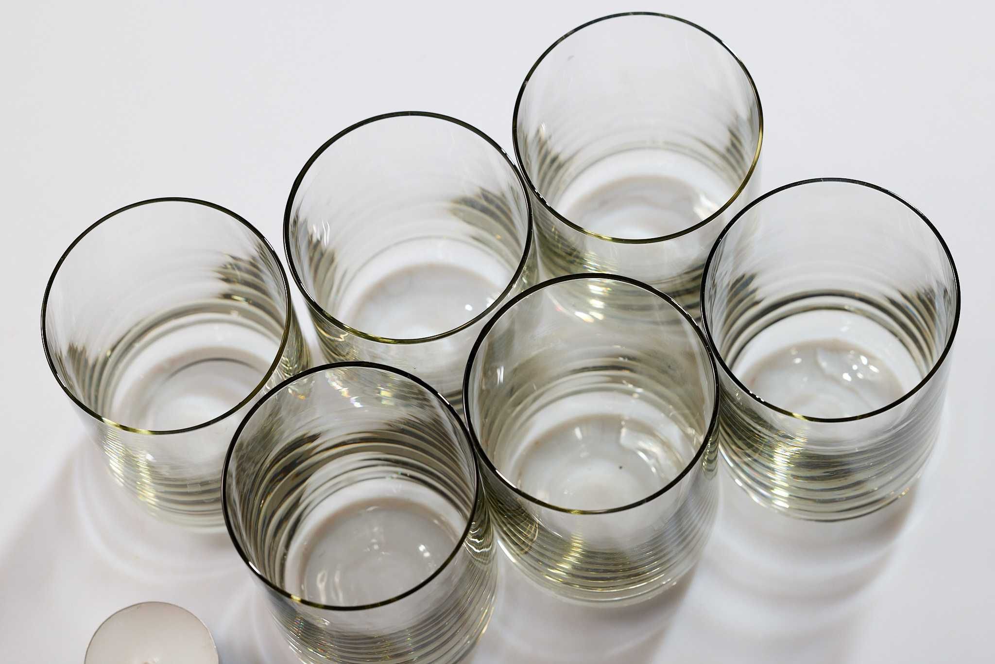 szklanki oliwkowa poświata komplet 6szt pojemność 220ml PRL