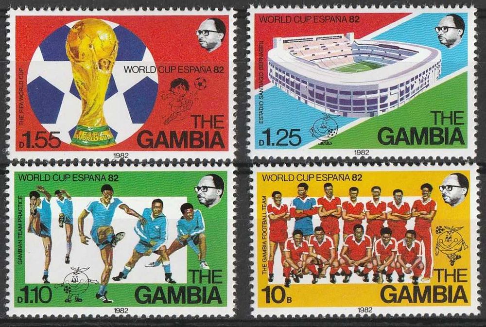 znaczki Gambia - 1982 - MŚ Hiszpania - piłka nożna - - czyste **
