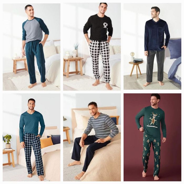 Флісові та котонові чоловічі піжами Livergy розміра від S до 2XL