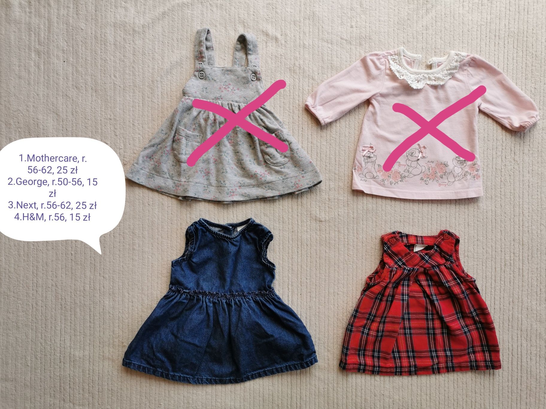 Ubranka, sukienka, kombinezon, sweterek, bluza r.56, Next, Primark