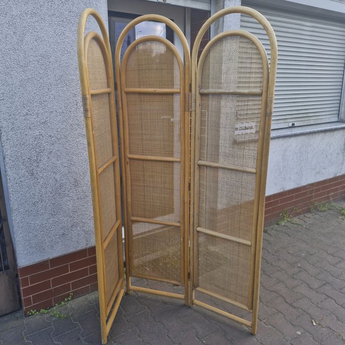 Parawan bamusowy/ratanowe parawan  vintage  prl