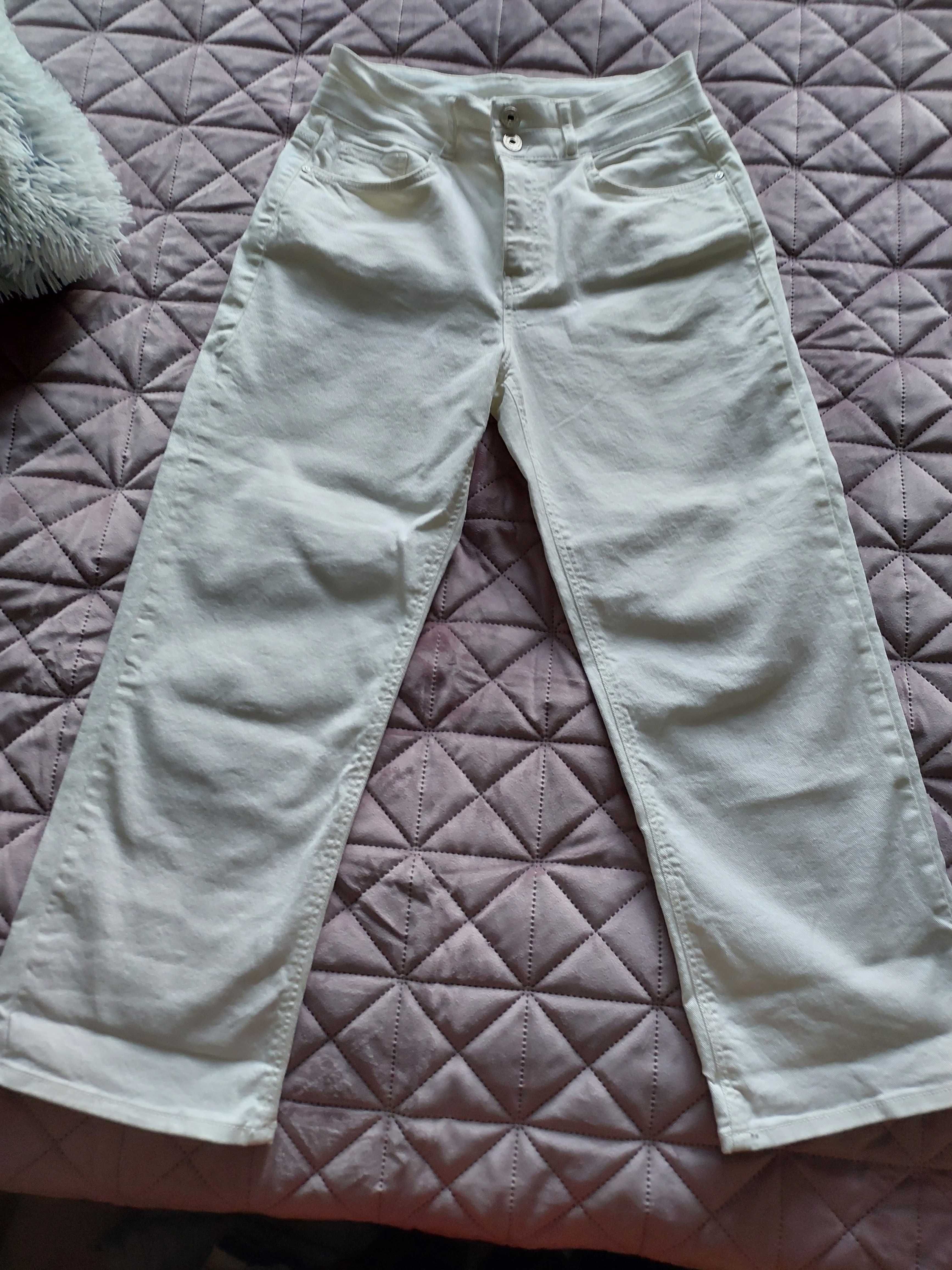 spodnie damskie orsay - 36 - kość słoniowa - proste - b. mało używane