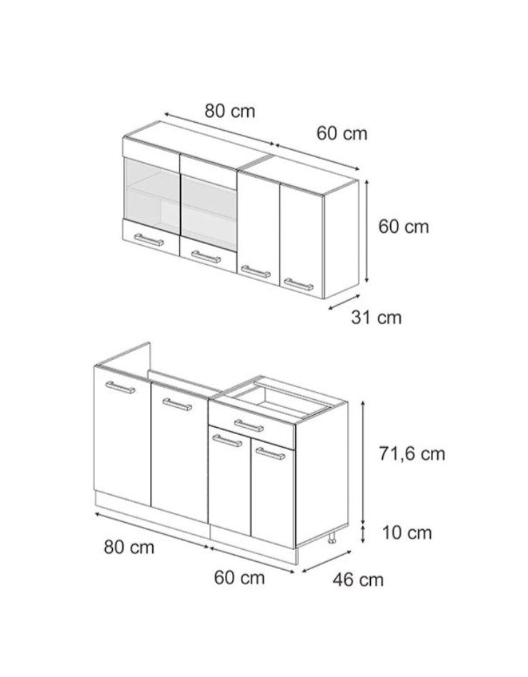 Vicco Cozinha individual Carvalho Goldkraft/antracite 140cm