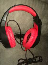 Słuchawki gamingowe nauszniki nowe czerwone GH 701 prezent