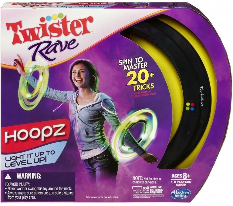 Gra Twister Rave Hoopz interaktywne święcące obręcze