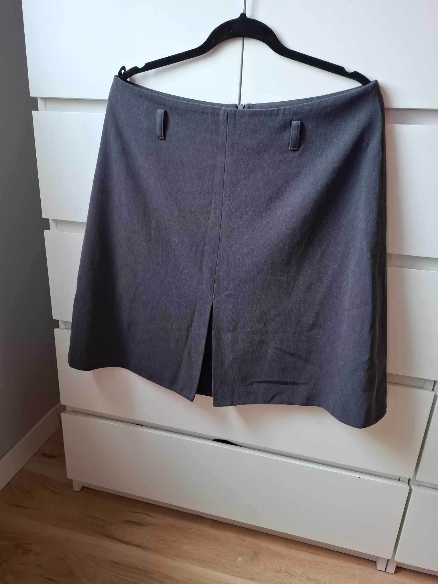 XXL 44 elegancka szara spódnica spódniczka materiałowa szary vintage