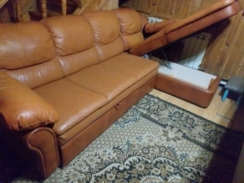 Диван кутовий шкіра.