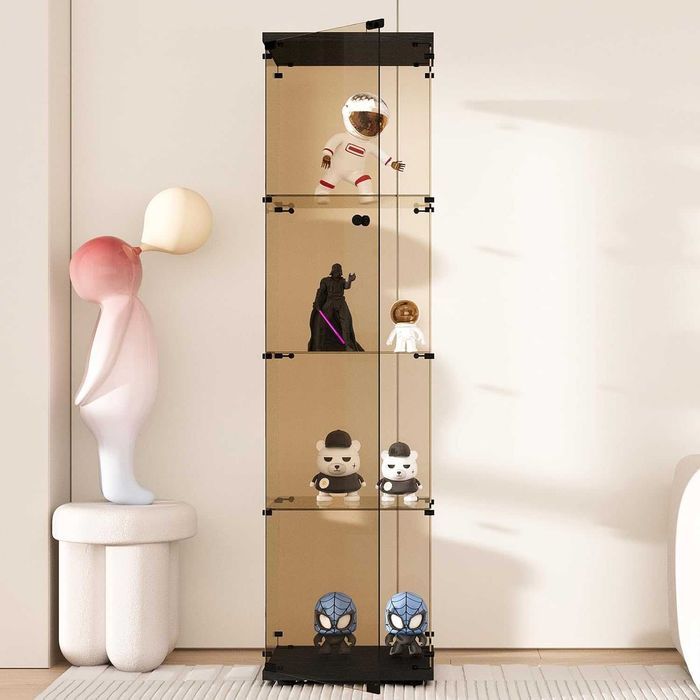 Nowa szklana witryna / stojąca / 4 półki / regał /  164x42x36 / A2958!