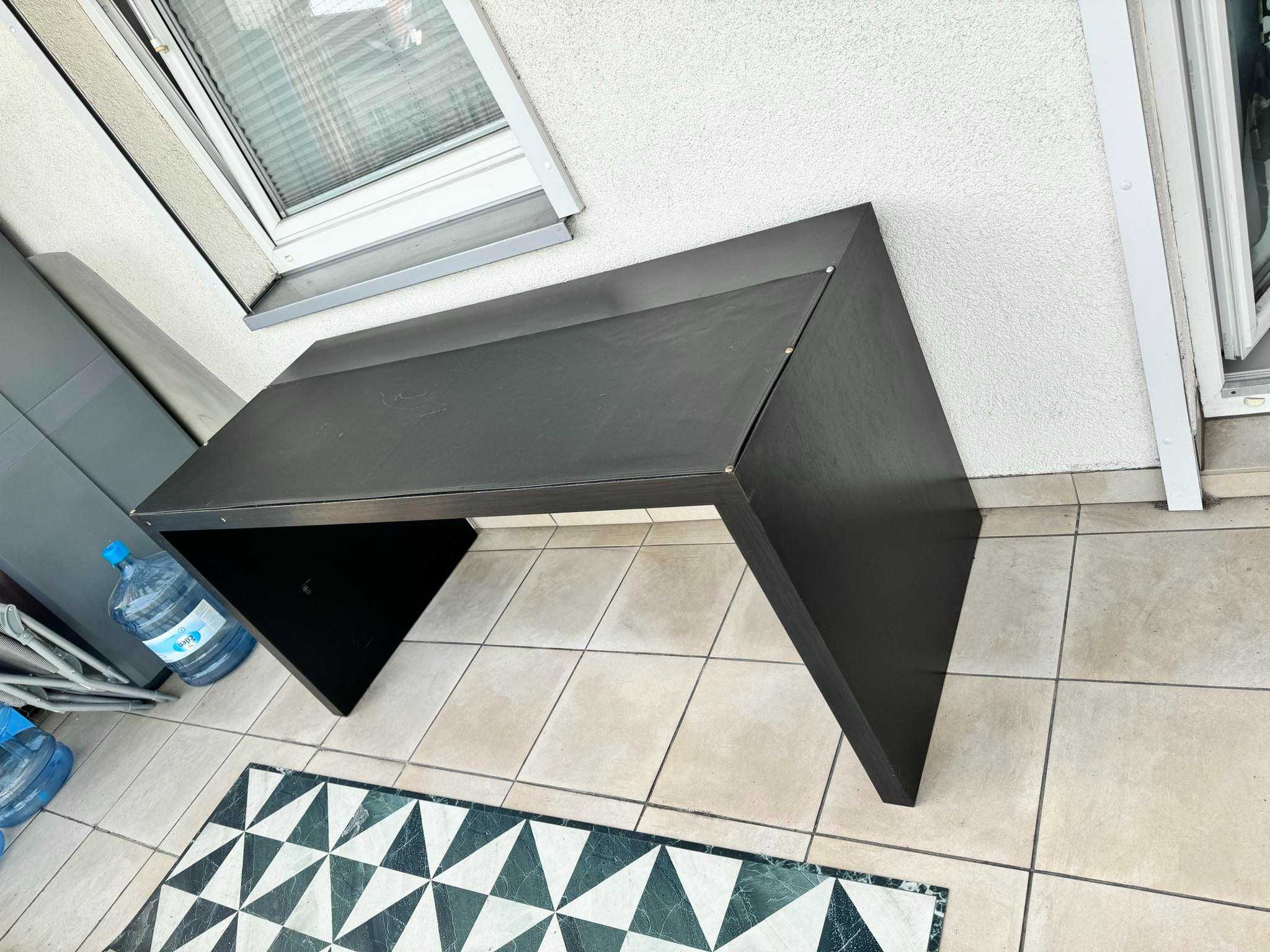 MALM Biurko z wysuwanym panelem, czarnobrąz, 151x65 cm (IKEA]
