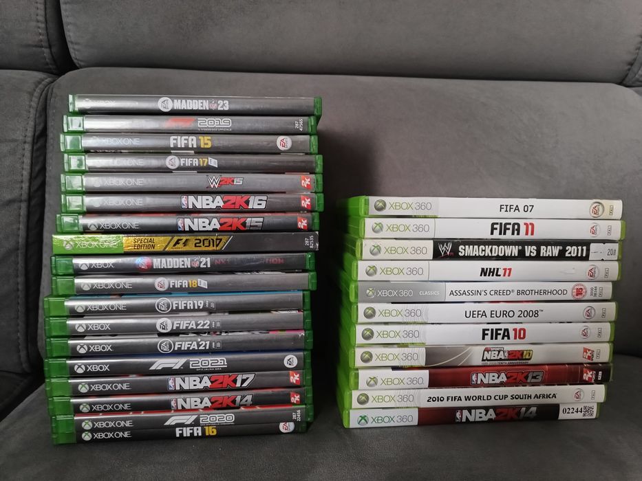 Zestaw gier Xbox One + Xbox 360 FIFA NBA f1 Madden WWE Assassin