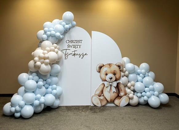 Ścianka balonowa dekoracyjna dekoracje Mielec chrzest roczek