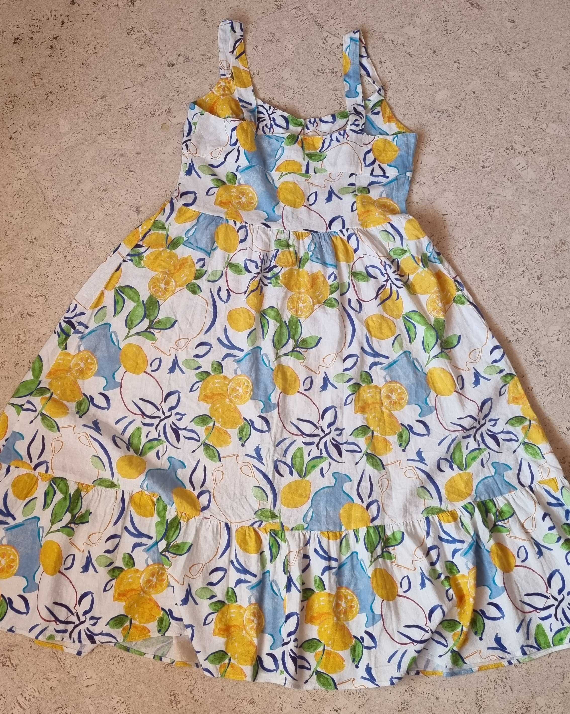 Платье сарафан Zara р. L , лен