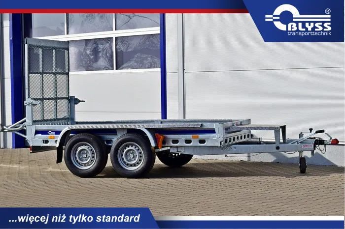 Blyss B27290/140HTP Z KLAPĄ  Przyczepa na Minikoparkę, klapa najazdowa, mini koparka, 3 metry, trap