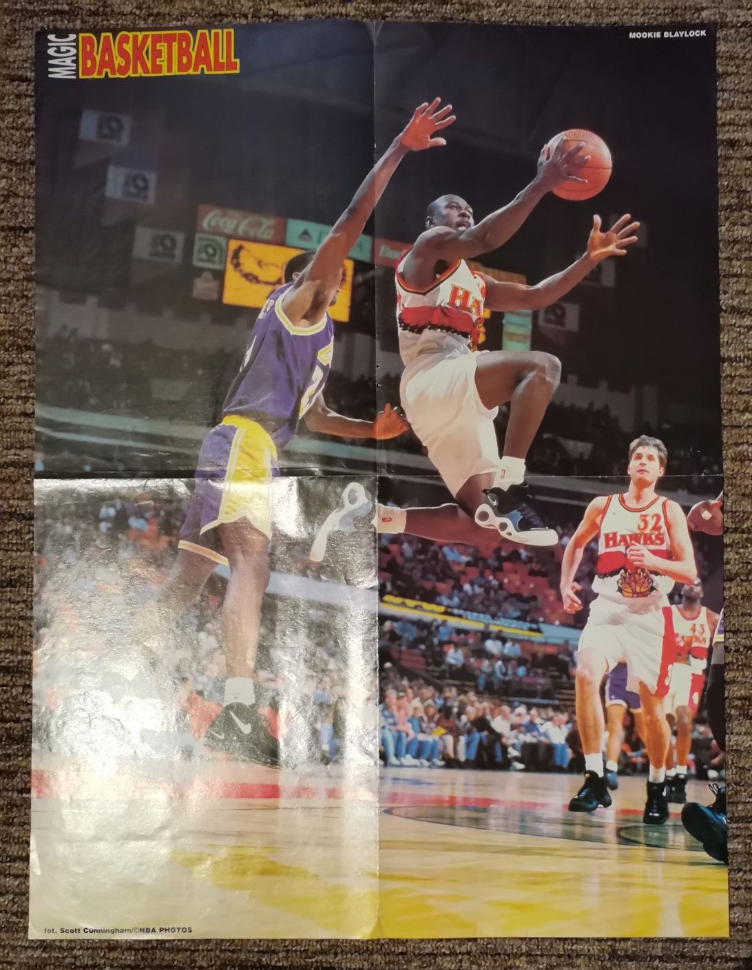 Plakat sportowy koszykarski duży dwustronny Atlanta Hawks NBA