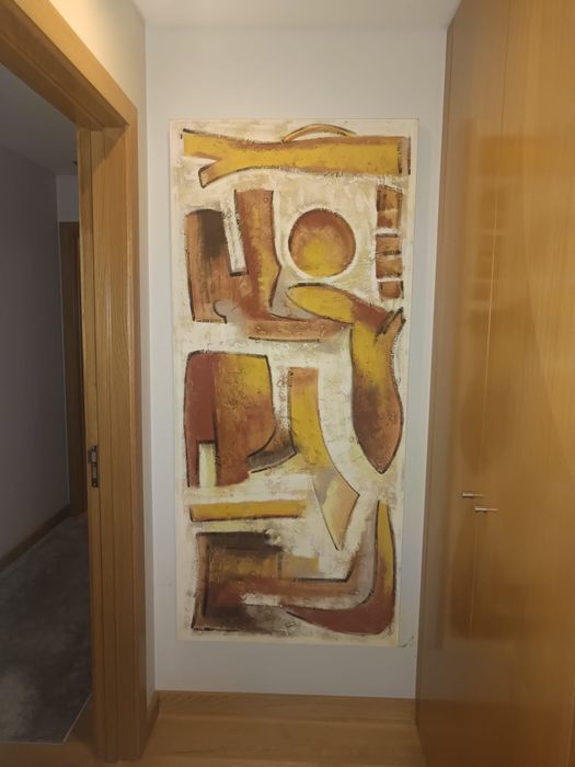 Tela Abstrata Grande em Tons Quentes – Pintura Original Moderna