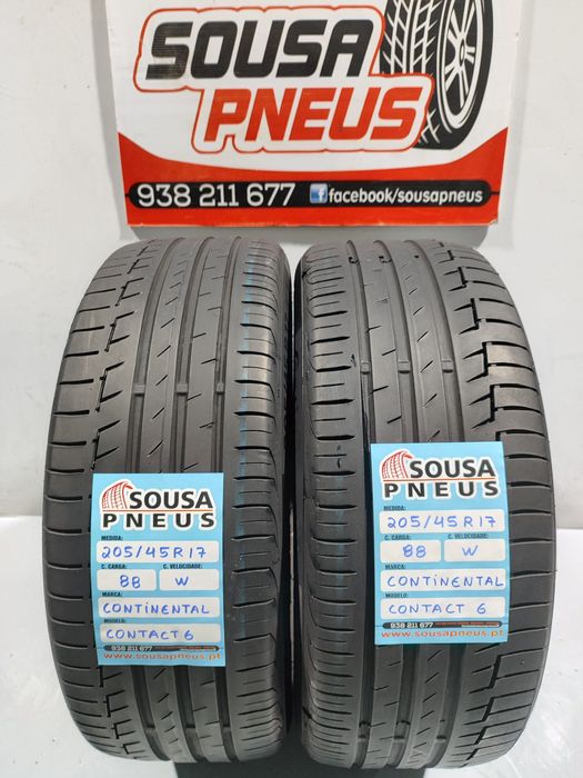 2 pneus semi novos 205-45R17 Continental - Oferta dos Portes