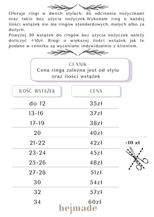 Ring oczepinowy na bukiet ślubny, personalizowany, wykonanie premium