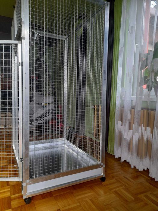 Klatka  woliera aluminiowa  dla dużych papug
