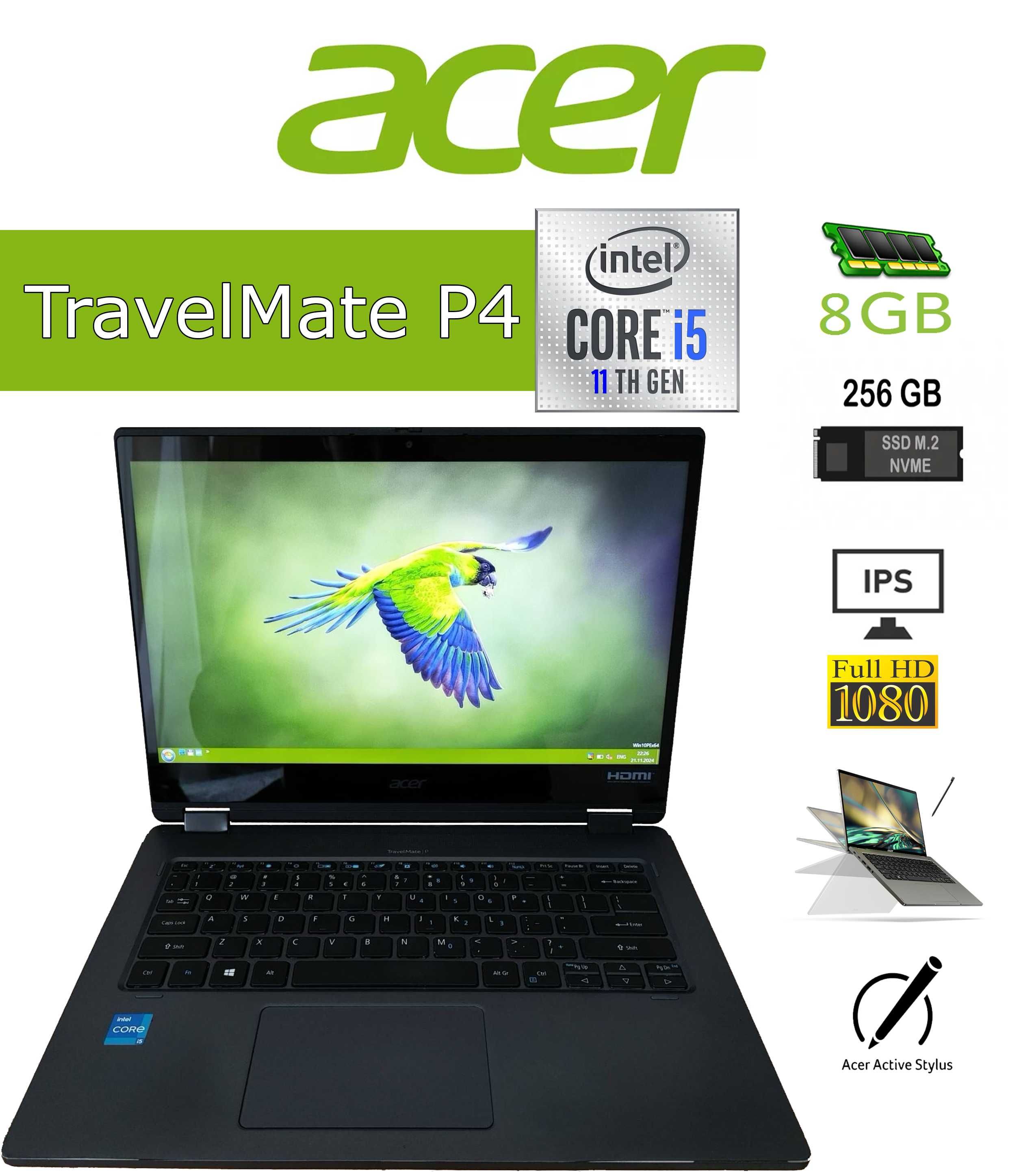 Acer трансформер P414-51 FullHD IPS 2021р. i5-1135G7/8GB/256GB  стилус