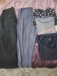 Ubrania ciążowe paczka spodnie legginsy tshirty tunika r S r 36 H&M