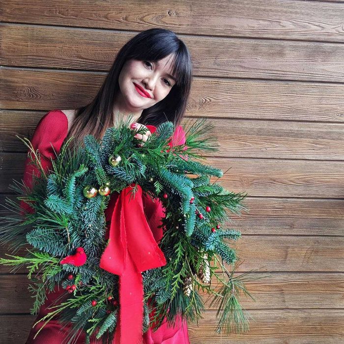 Wieniec wianek świąteczny bożonarodzeniowy z jodły nobilis 40 cm LED