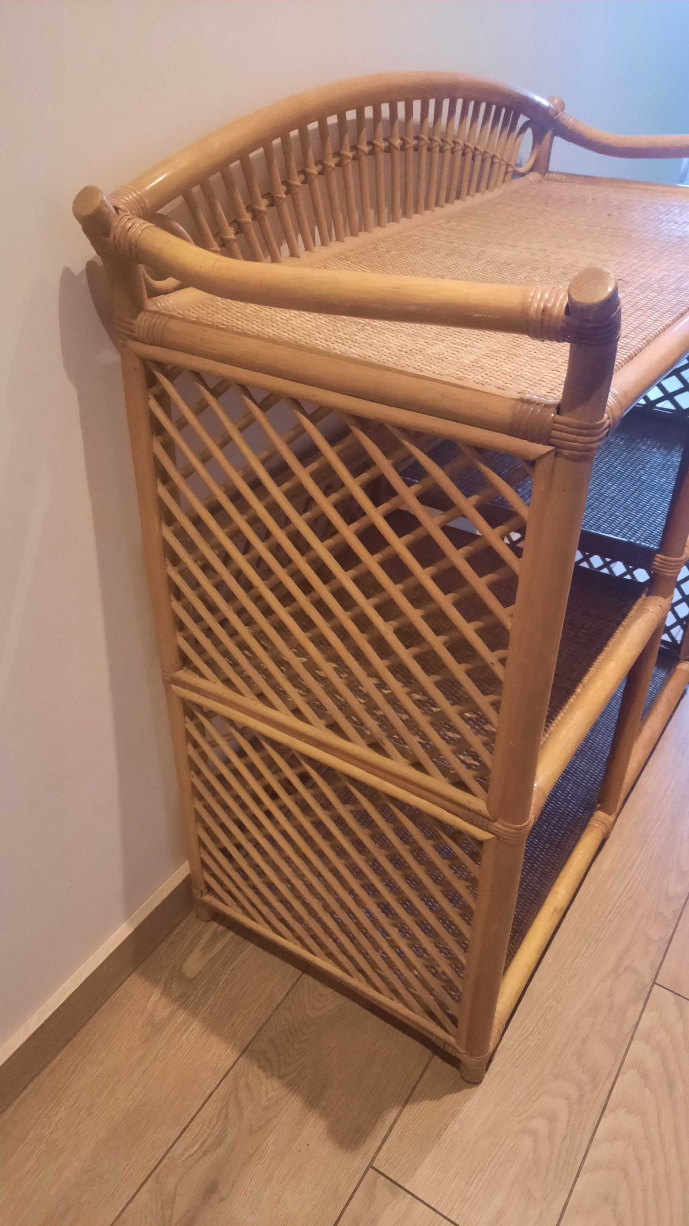Rattanowy regał rattanowa etażerka meble indyjskie kolonialne