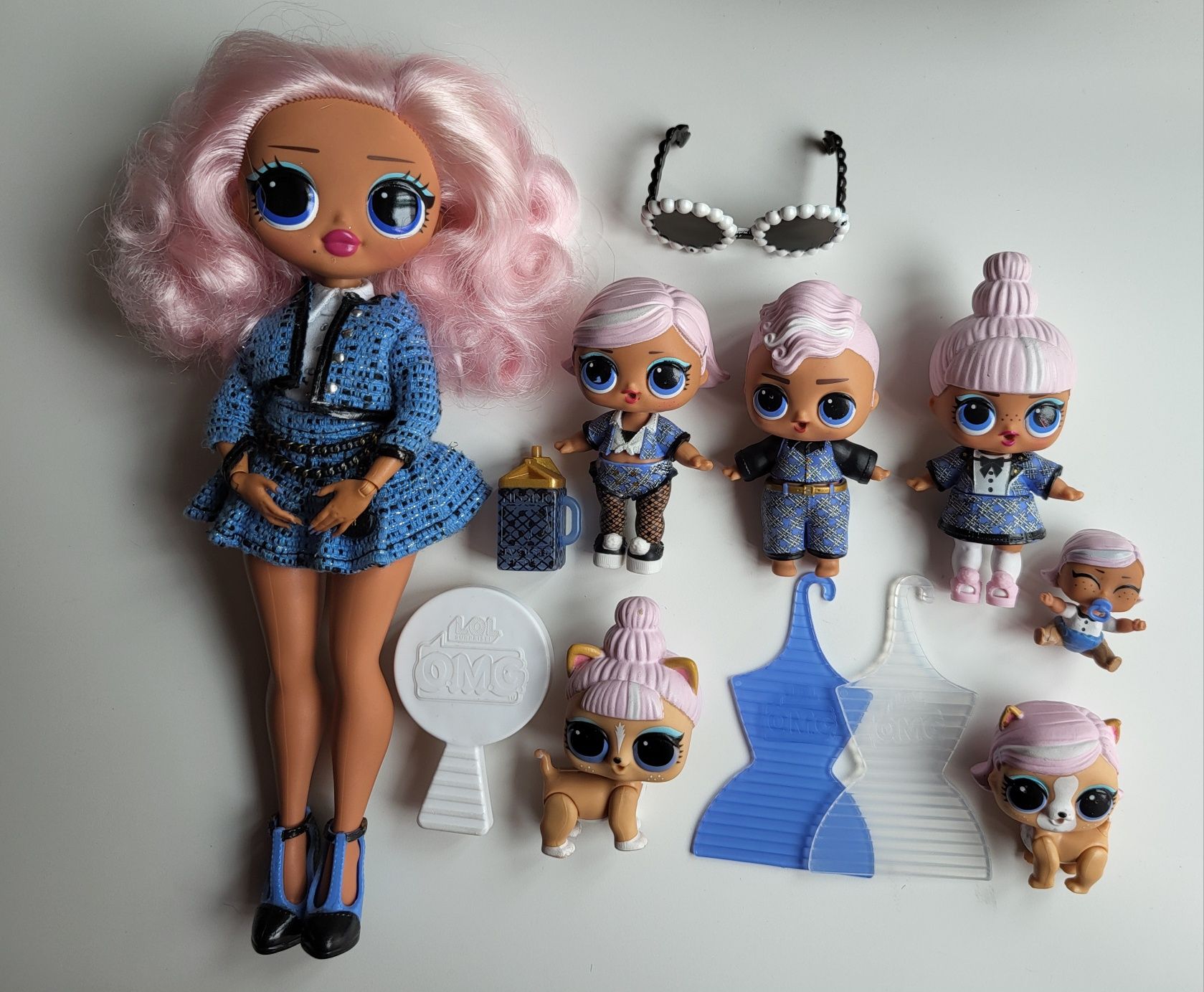Boneca LOL Surprise OMG original Uptown Girl, família e animais de est