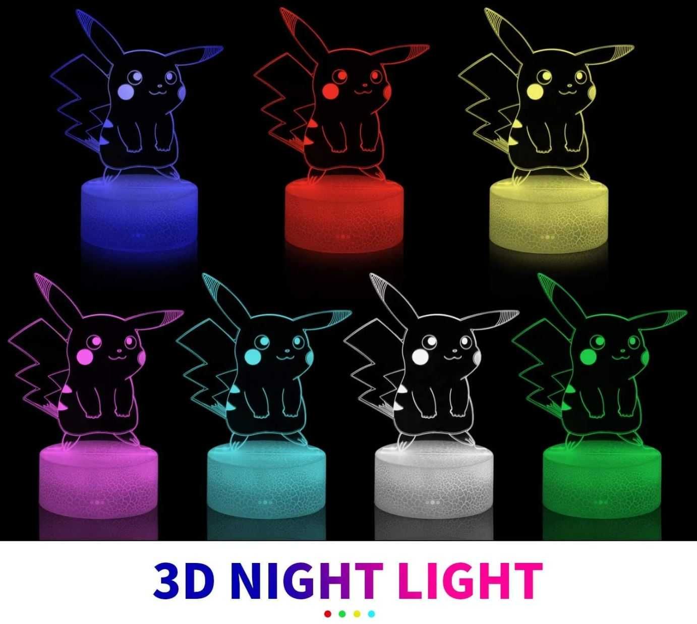 Lampka Nocna 3D Pokemon Pikachu wer. 1