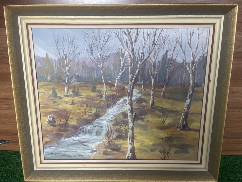 Stary obraz malowany na płótnie