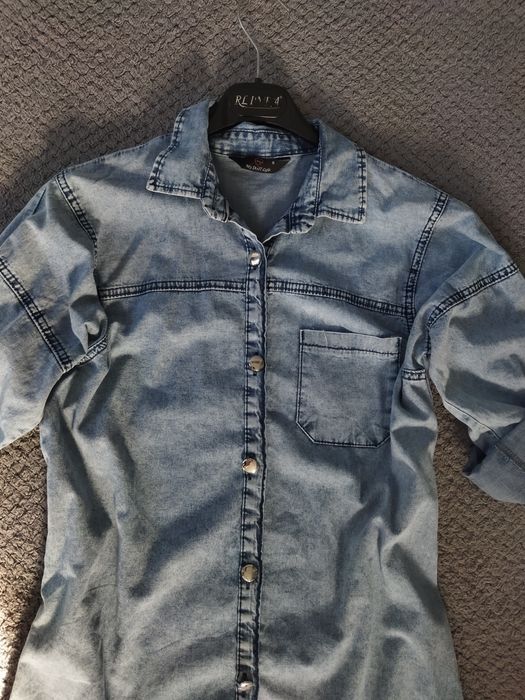 Jeansowa długa koszula / dżinsowa sukienka damska