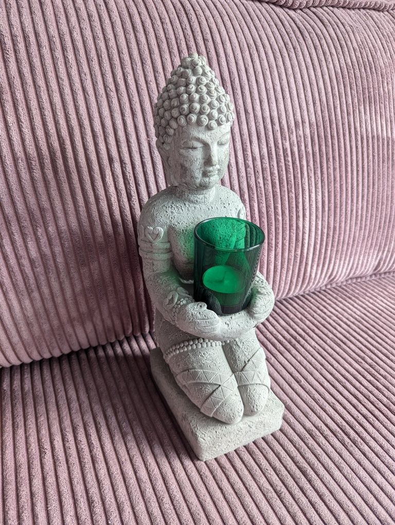 Budda figurka beton świeczka świecznik boho