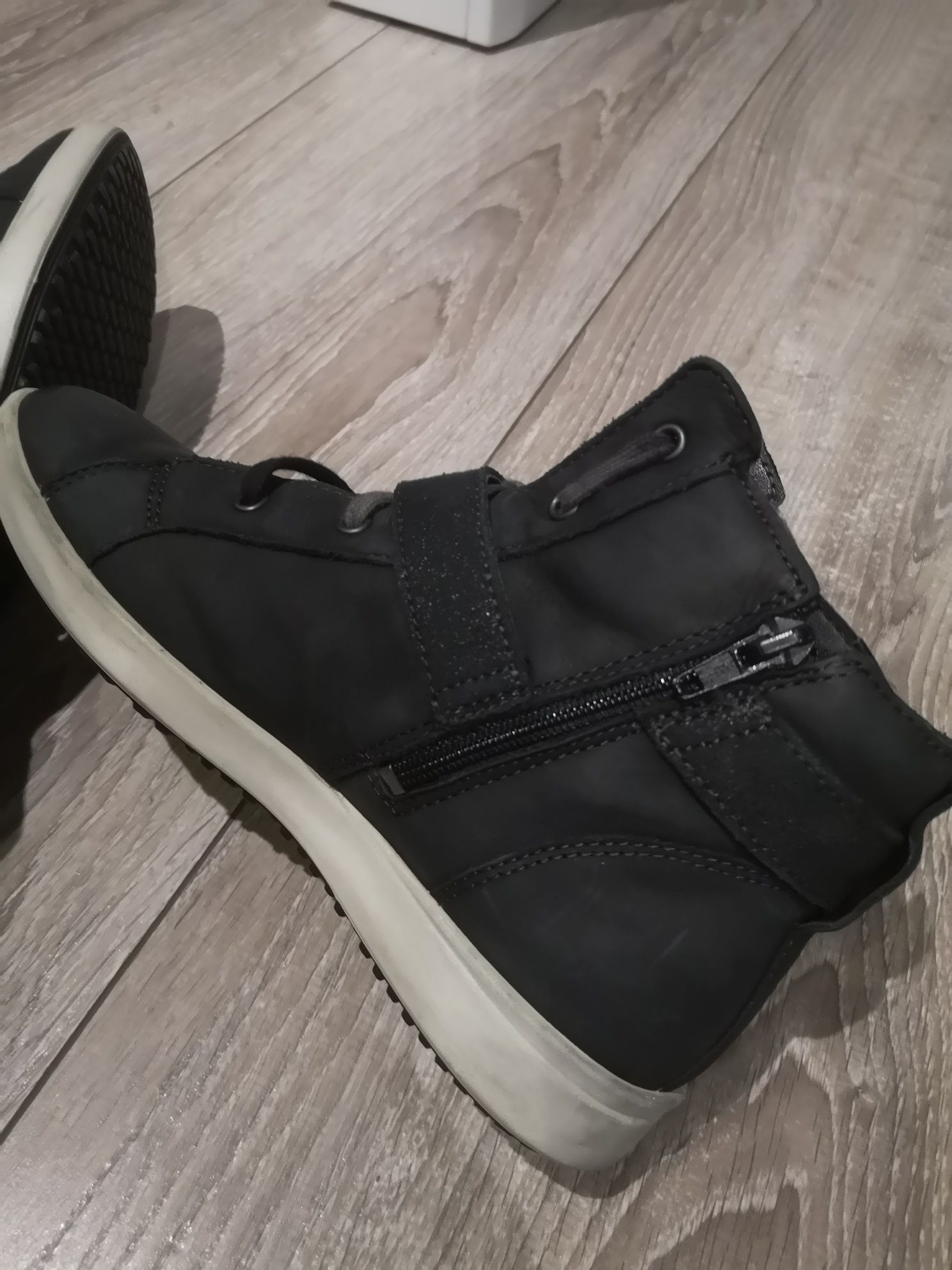 Buty Ecco 37 sneakersy trampki czarne tenisówki botki