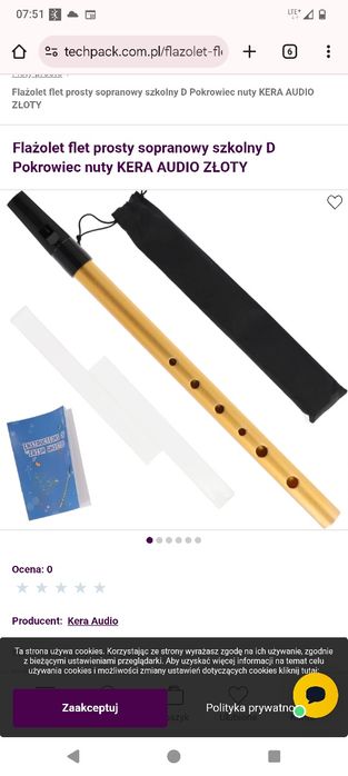 Flażolet flet prosty sopranowy szkolny D