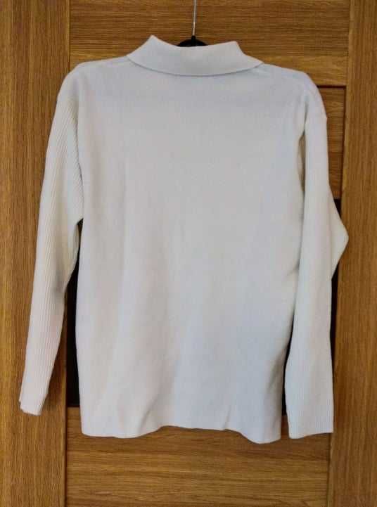 sweter rozpinany biały rozm. 38-40