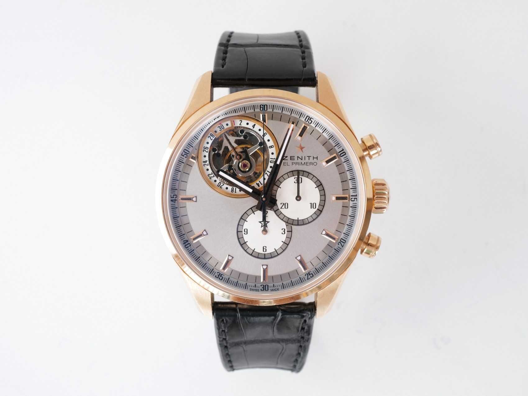 Zenith El Primero Tourbillon Open Date Chronograph 18K Rose Gold