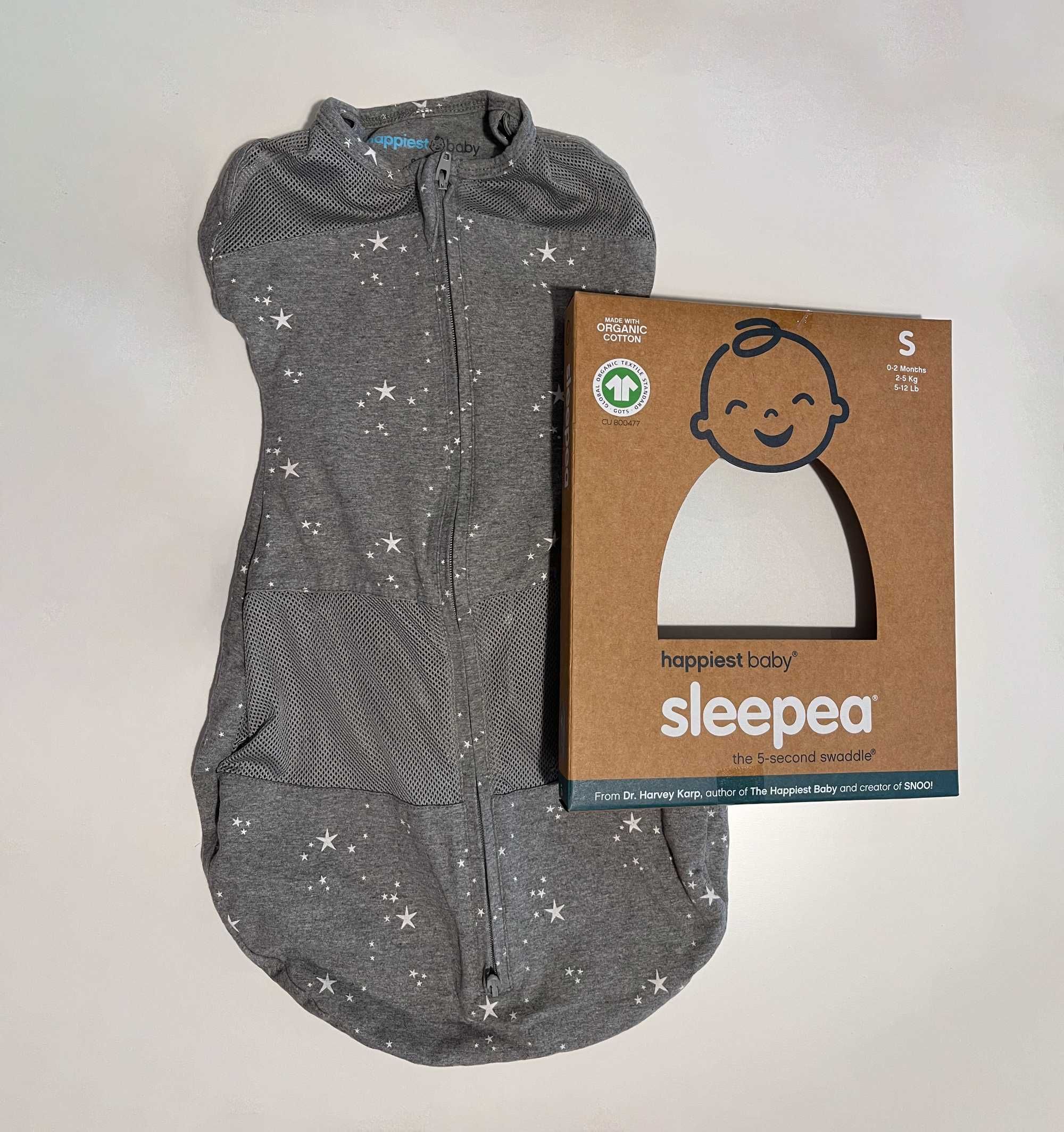 Saco Dormir Happiest Baby Swaddle Sleepea - Cinzento (tamanho S)