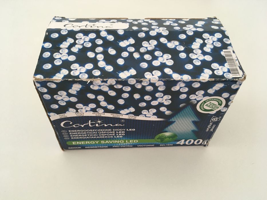 Lampki, święta, 19,9m, cortina,led 400 zimne biale