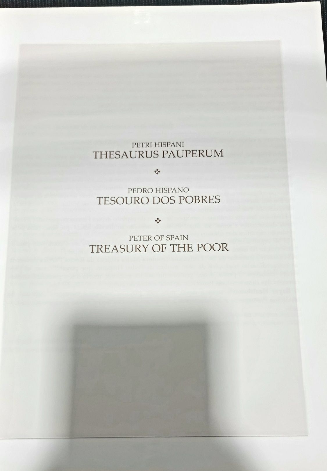 Tesouro dos Pobres Pedro Hispano