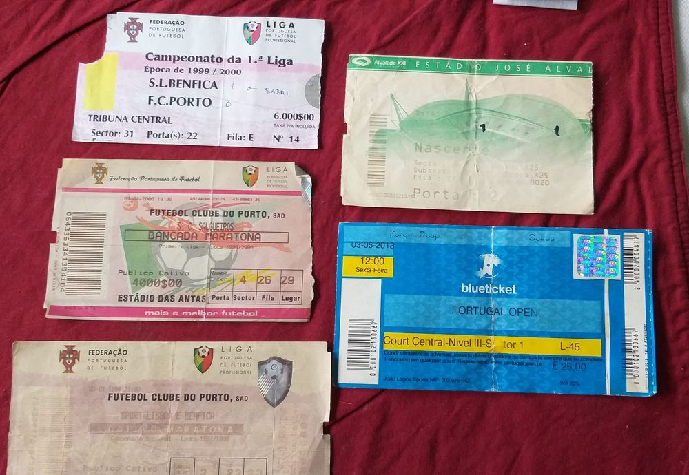 Bilhetes Futebol antigos