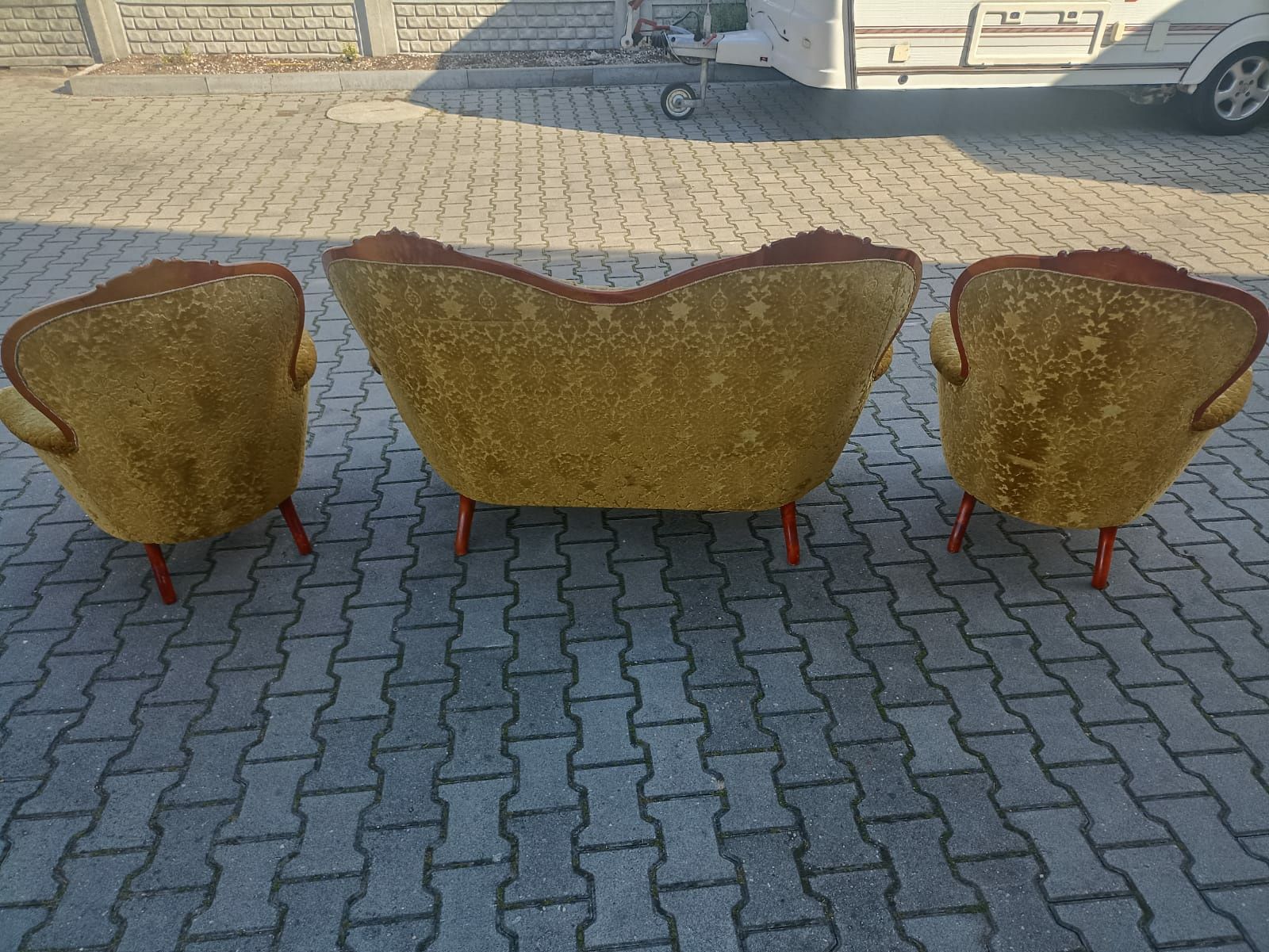 Sofa plus dwa fotele styl ludwikowski