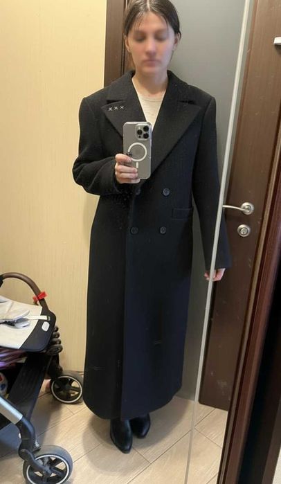 Пальто ONE by ONE з пальтової тканини з утеплювачем L розмір