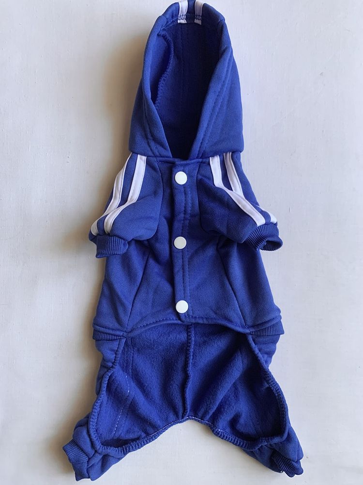 Kombinezon/Bluza/Kurtka z kapturem/z polaru dla psa, L, Blue/Niebieska